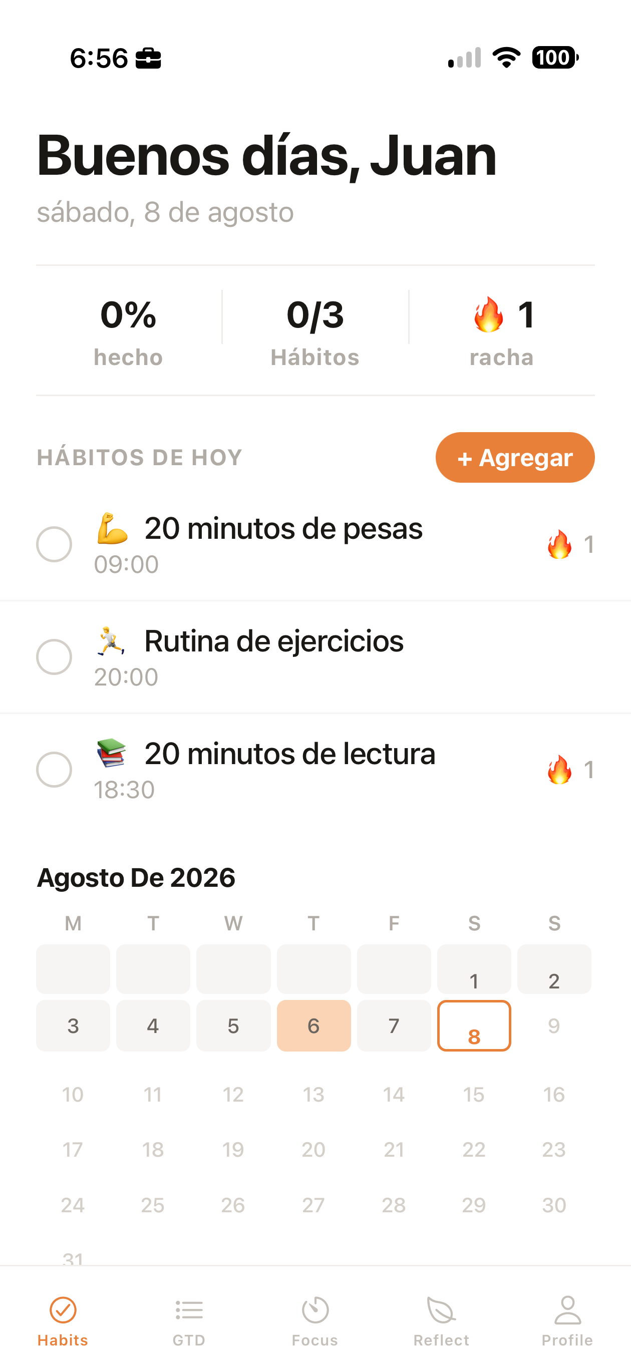 Flo Habits screen